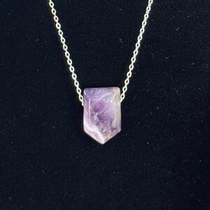 Chevron Amethyst Necklace Dream Crystal Healing Energy Cleansing Protection